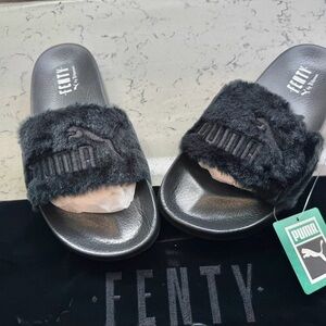 Puma Fenty Black Plush Original Women Slides